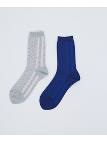 【ADIEU TRISTESSE】ギンガム&times;ストライプソックス 詳細画像 ブルー系その他 1