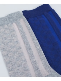 【ADIEU TRISTESSE】ギンガム&times;ストライプソックス 詳細画像 ブルー系その他 4