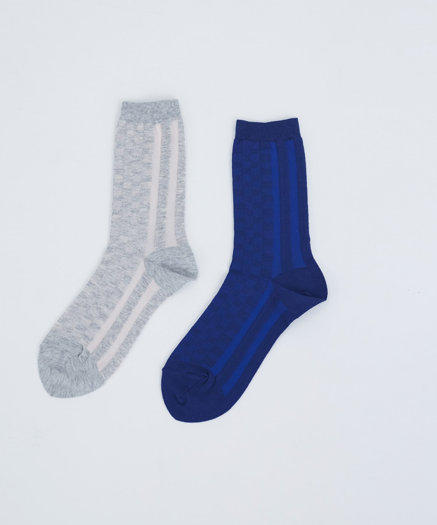 【ADIEU TRISTESSE】ギンガム&times;ストライプソックス 詳細画像 ブルー系その他 1