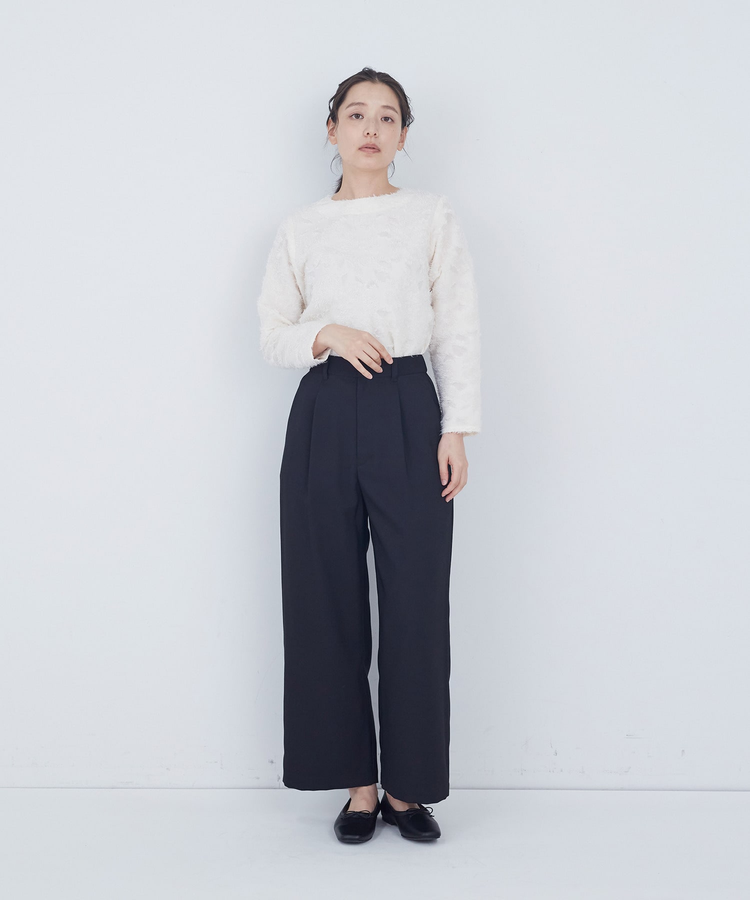 【ADIEU TRISTESSE】スクエアトゥバレエシューズ 詳細画像 ブラック 10