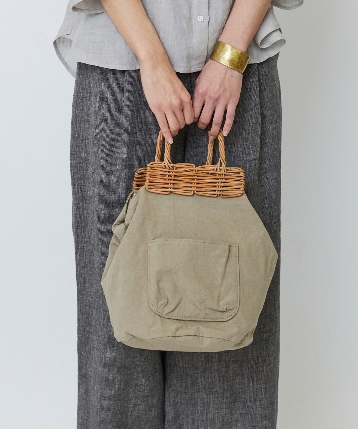 【LOISIR】【2WAY】異素材コンビseauバッグ 詳細画像 ブラック 4