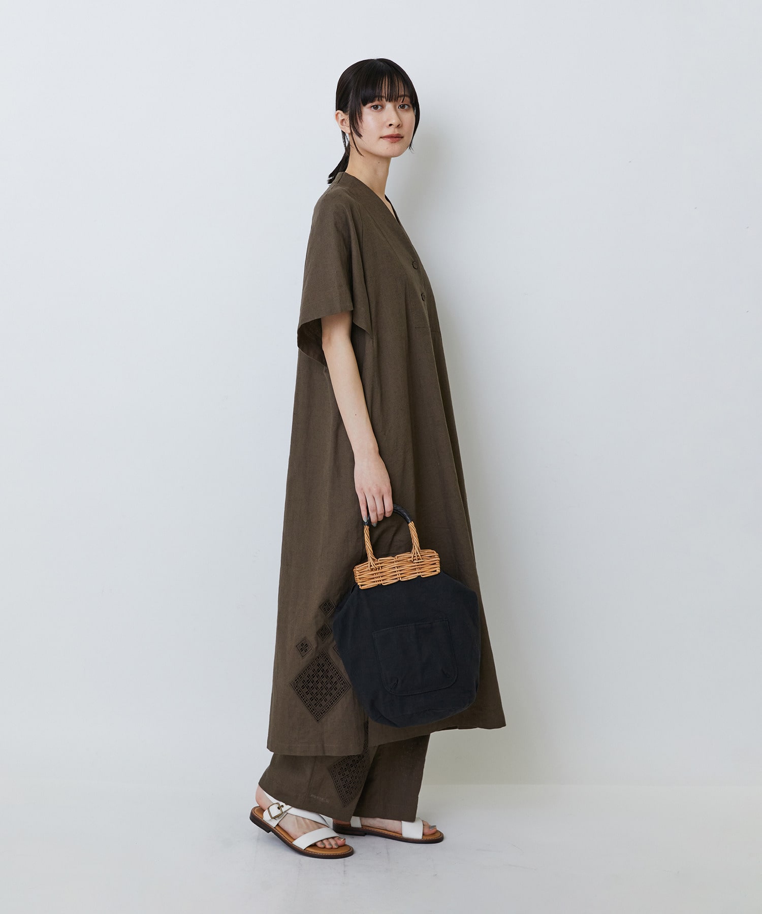 【LOISIR】【2WAY】異素材コンビseauバッグ 詳細画像 ブラック 6