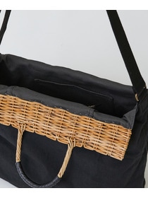 【LOISIR】【2WAY】異素材コンビトートバッグ 詳細画像 ブラック 16