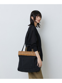 【LOISIR】【2WAY】異素材コンビトートバッグ 詳細画像 ブラック 4