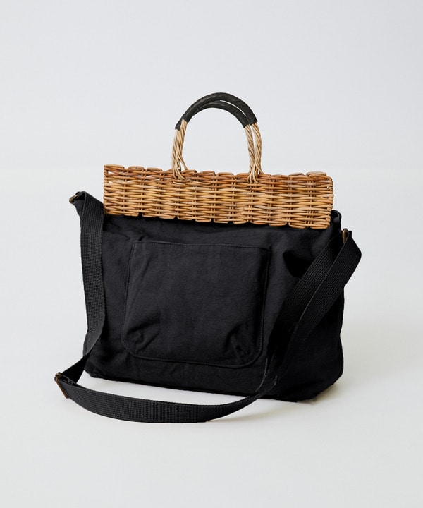 【2WAY】異素材コンビトートバッグ 詳細画像 ブラック 1