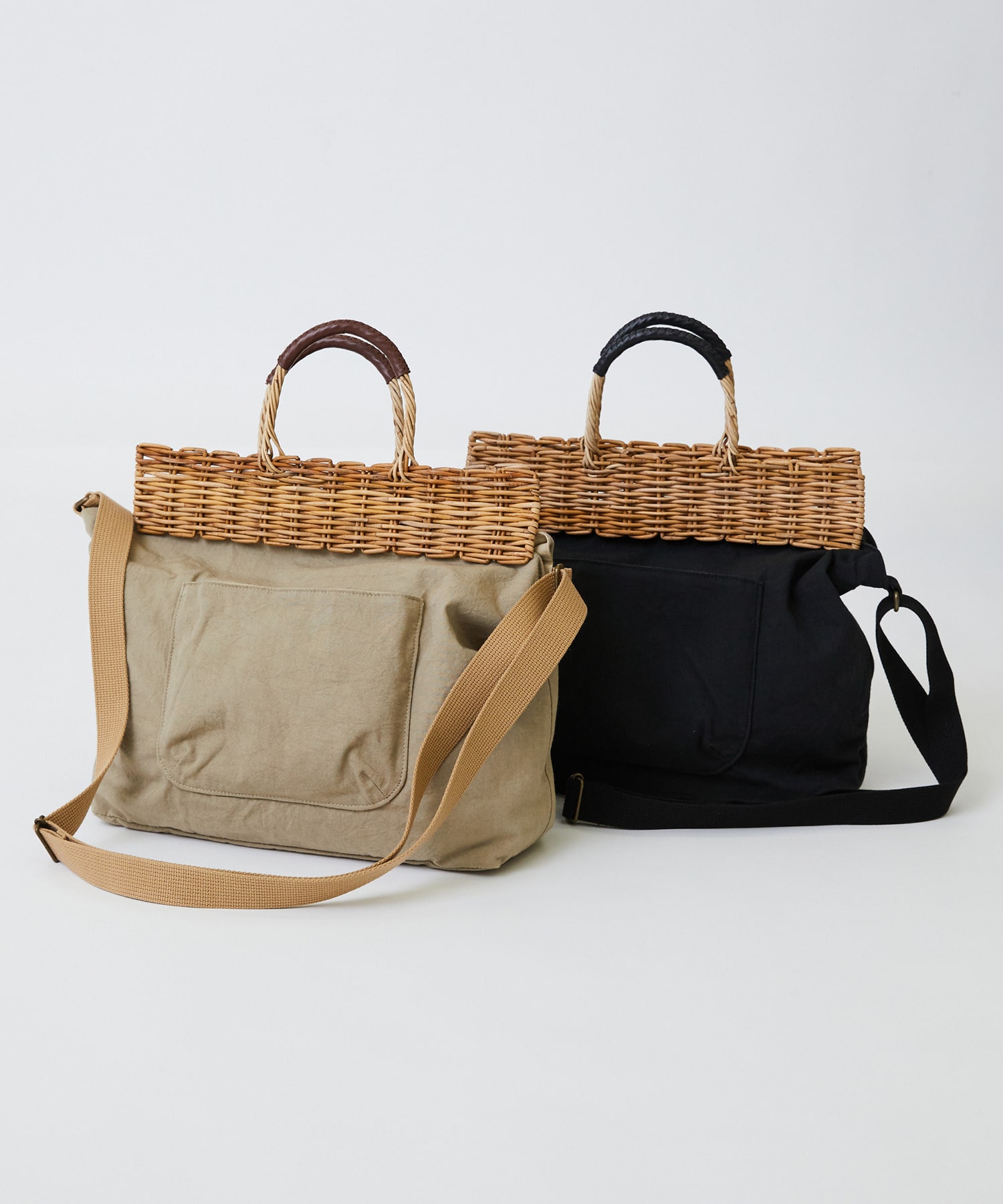 【LOISIR】【2WAY】異素材コンビトートバッグ 詳細画像 ブラック 17