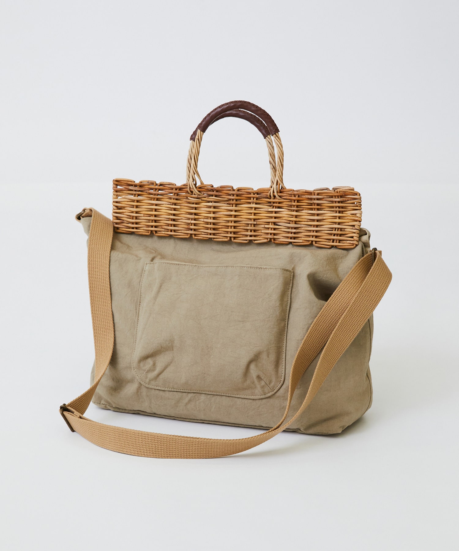 【LOISIR】【2WAY】異素材コンビトートバッグ 詳細画像 ベージュ 1