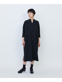 【LOISIR】エコダブルクロススタンドカラーワンピース 詳細画像 ブラック 1