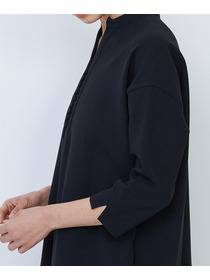 【LOISIR】エコダブルクロススタンドカラーワンピース 詳細画像 ブラック 10