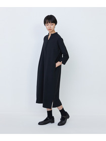 【LOISIR】エコダブルクロススタンドカラーワンピース 詳細画像 ブラック 2