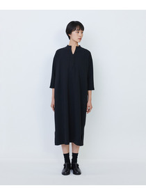 【LOISIR】エコダブルクロススタンドカラーワンピース 詳細画像 ブラック 5