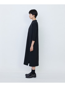 【LOISIR】エコダブルクロススタンドカラーワンピース 詳細画像 ブラック 6