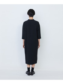 【LOISIR】エコダブルクロススタンドカラーワンピース 詳細画像 ブラック 7