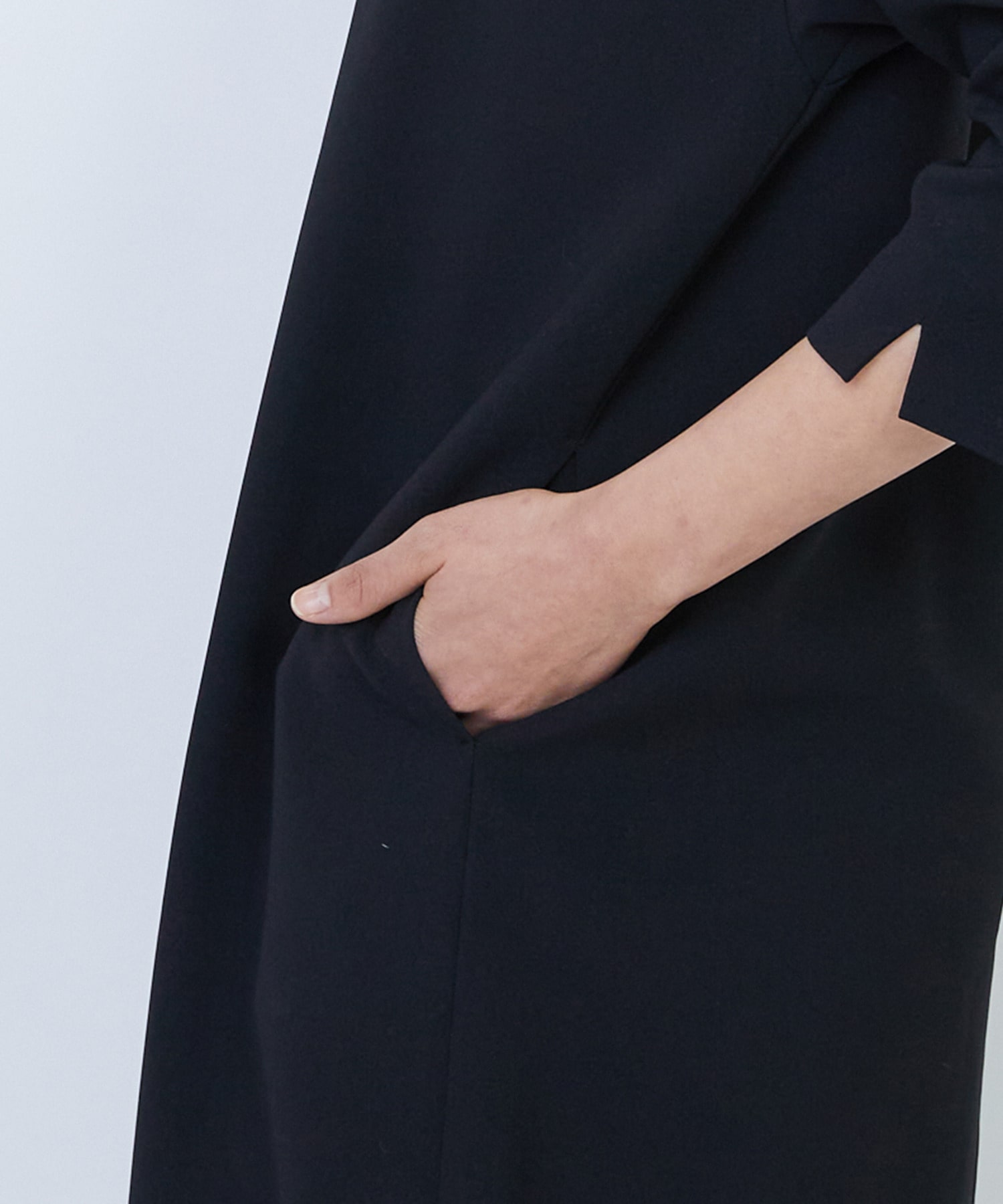 【LOISIR】エコダブルクロススタンドカラーワンピース 詳細画像 ブラック 11