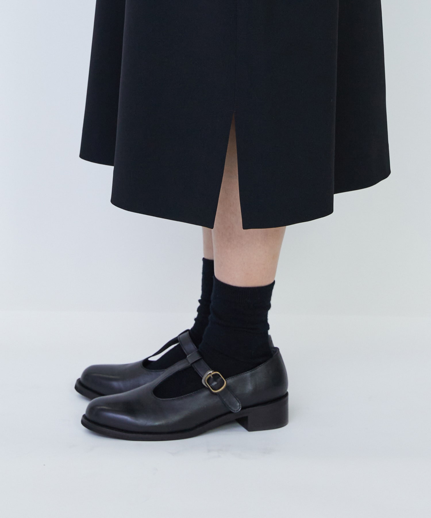 【LOISIR】エコダブルクロススタンドカラーワンピース 詳細画像 ブラック 12