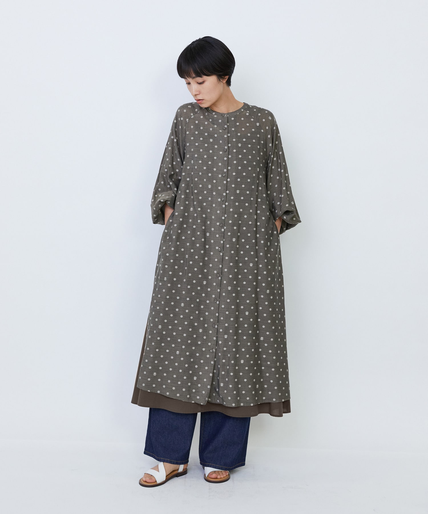 【LOISIR】【3WAY】オリジナル柄カットジャカードワンピース 詳細画像 ブラック系その他 1