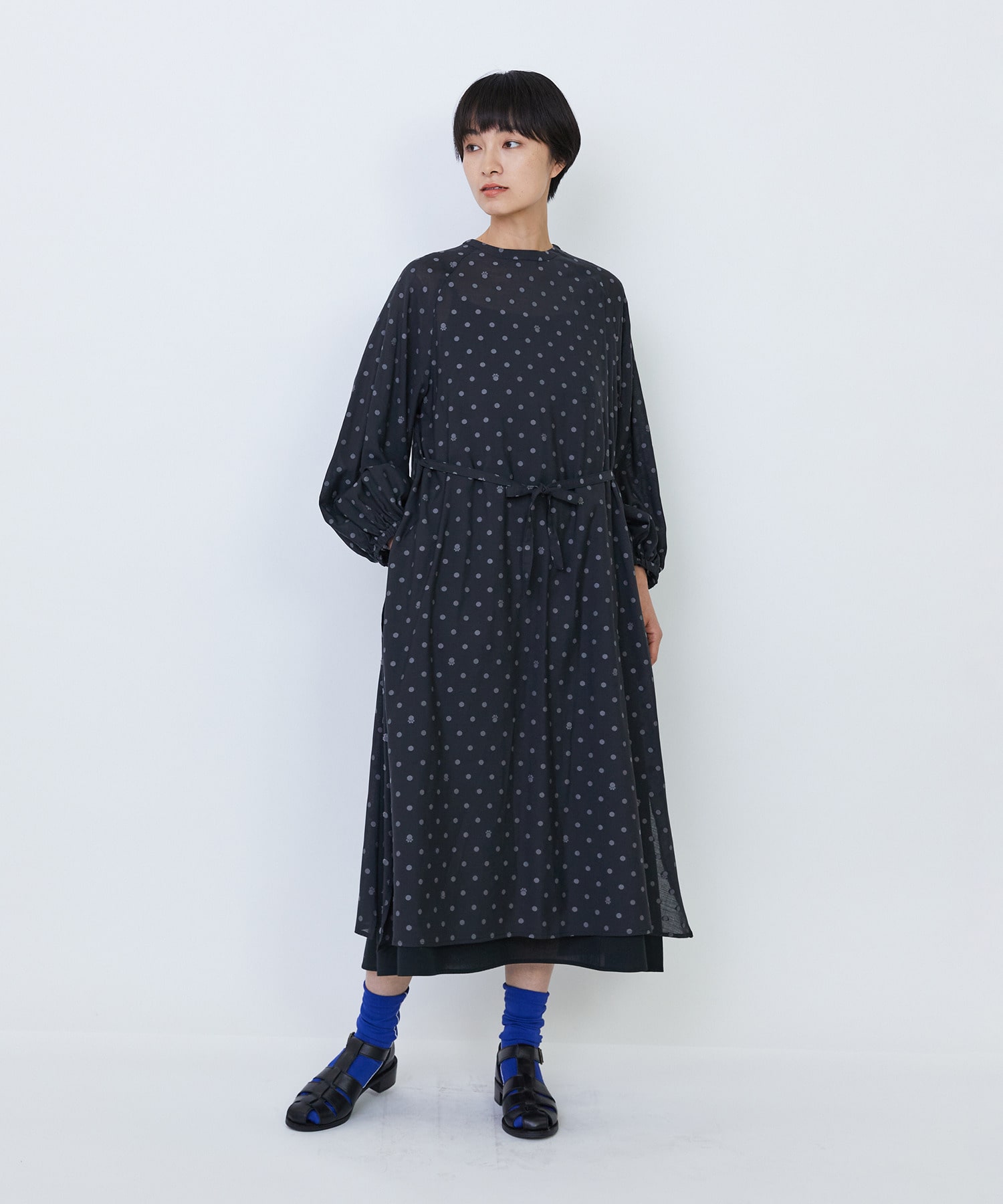 【LOISIR】【3WAY】オリジナル柄カットジャカードワンピース 詳細画像 ブラック系その他 13