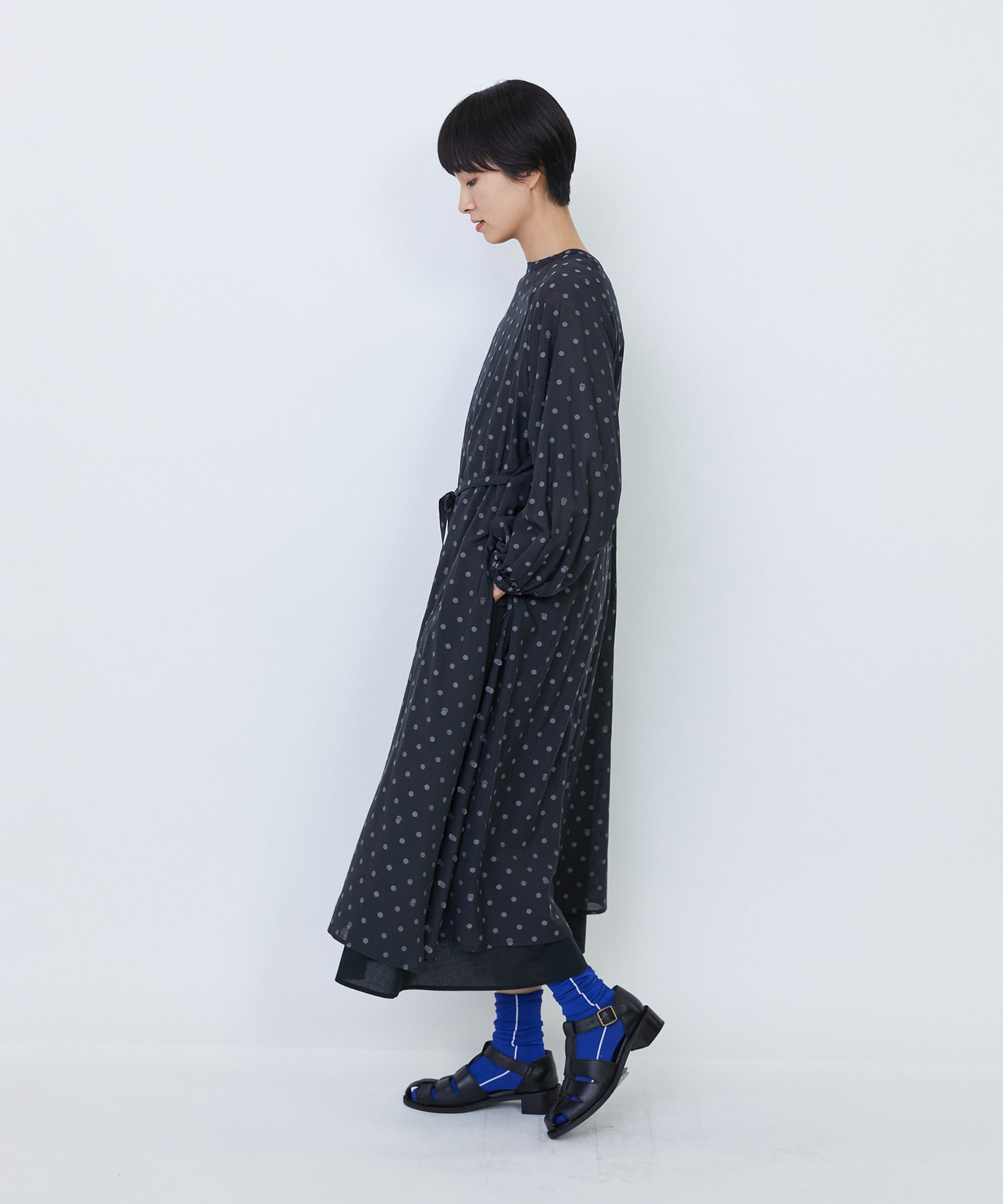 【LOISIR】【3WAY】オリジナル柄カットジャカードワンピース 詳細画像 ブラック系その他 14