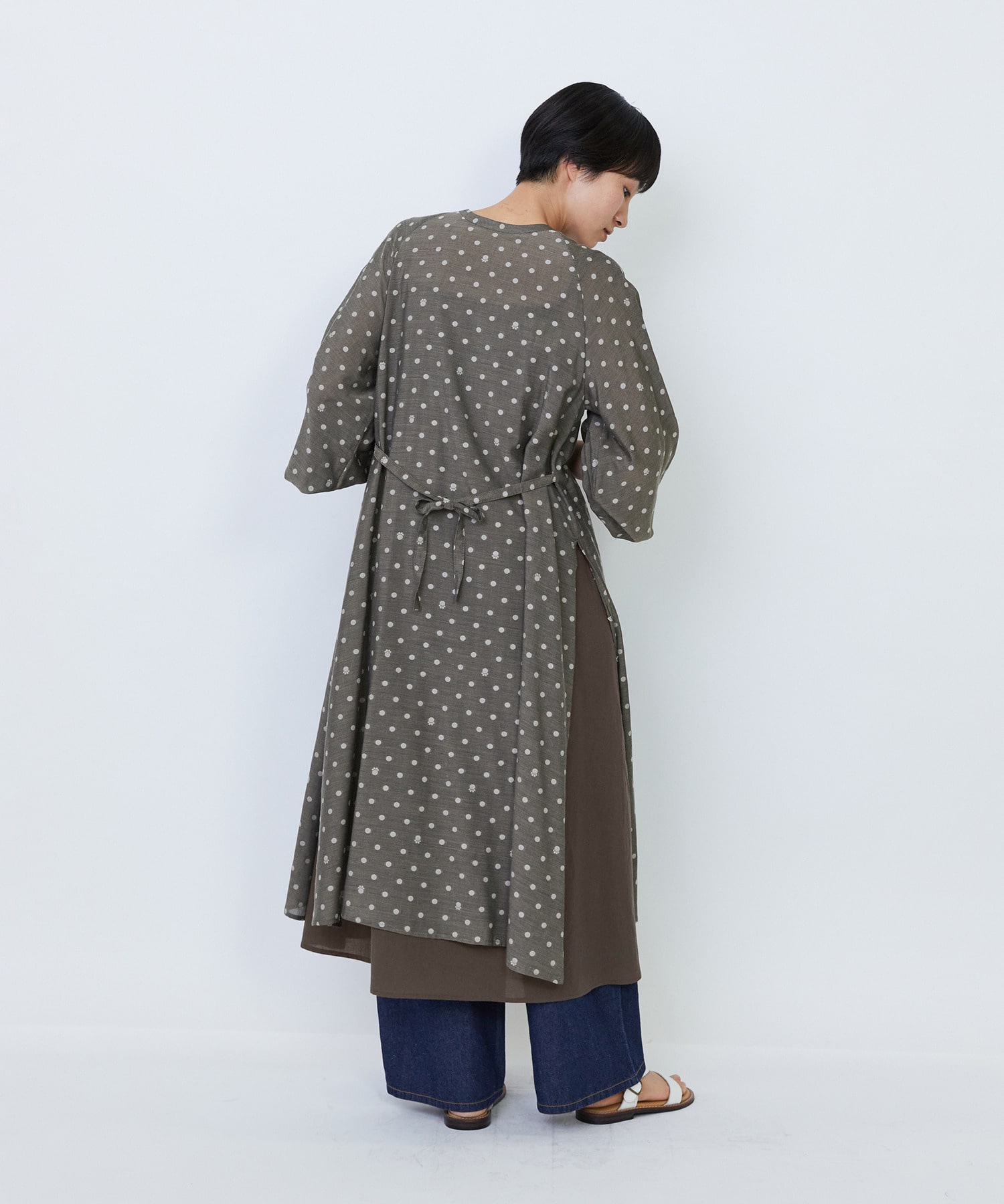 【LOISIR】【3WAY】オリジナル柄カットジャカードワンピース 詳細画像 ブラック系その他 3