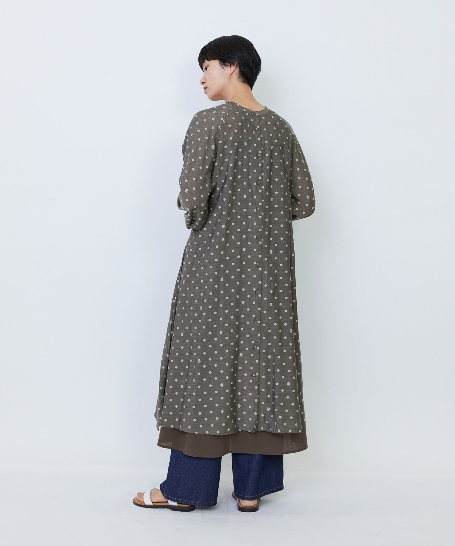 【LOISIR】【3WAY】オリジナル柄カットジャカードワンピース 詳細画像 ブラック系その他 5