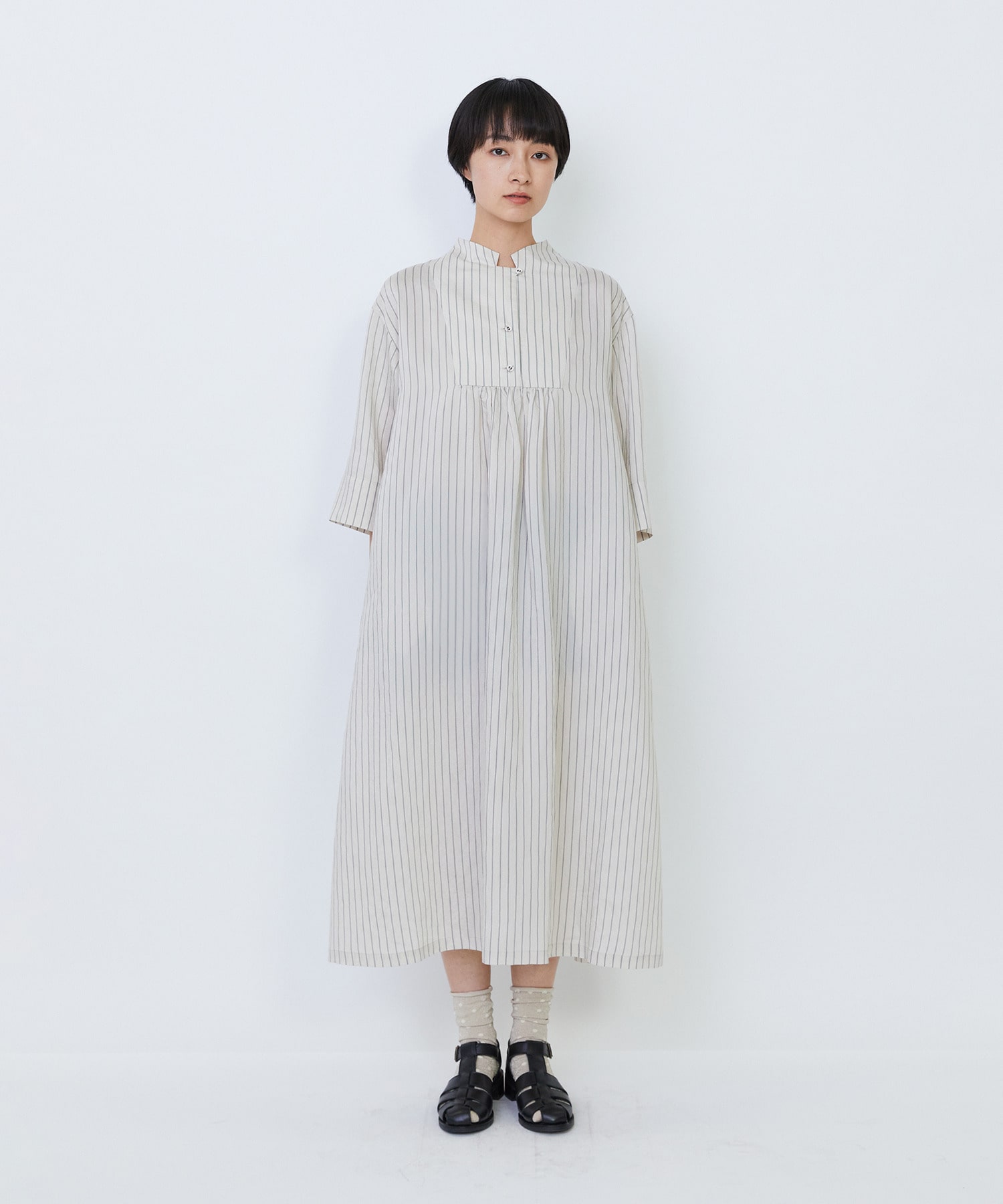 【LOISIR】Aラインワンピース 詳細画像 ストライプ 11