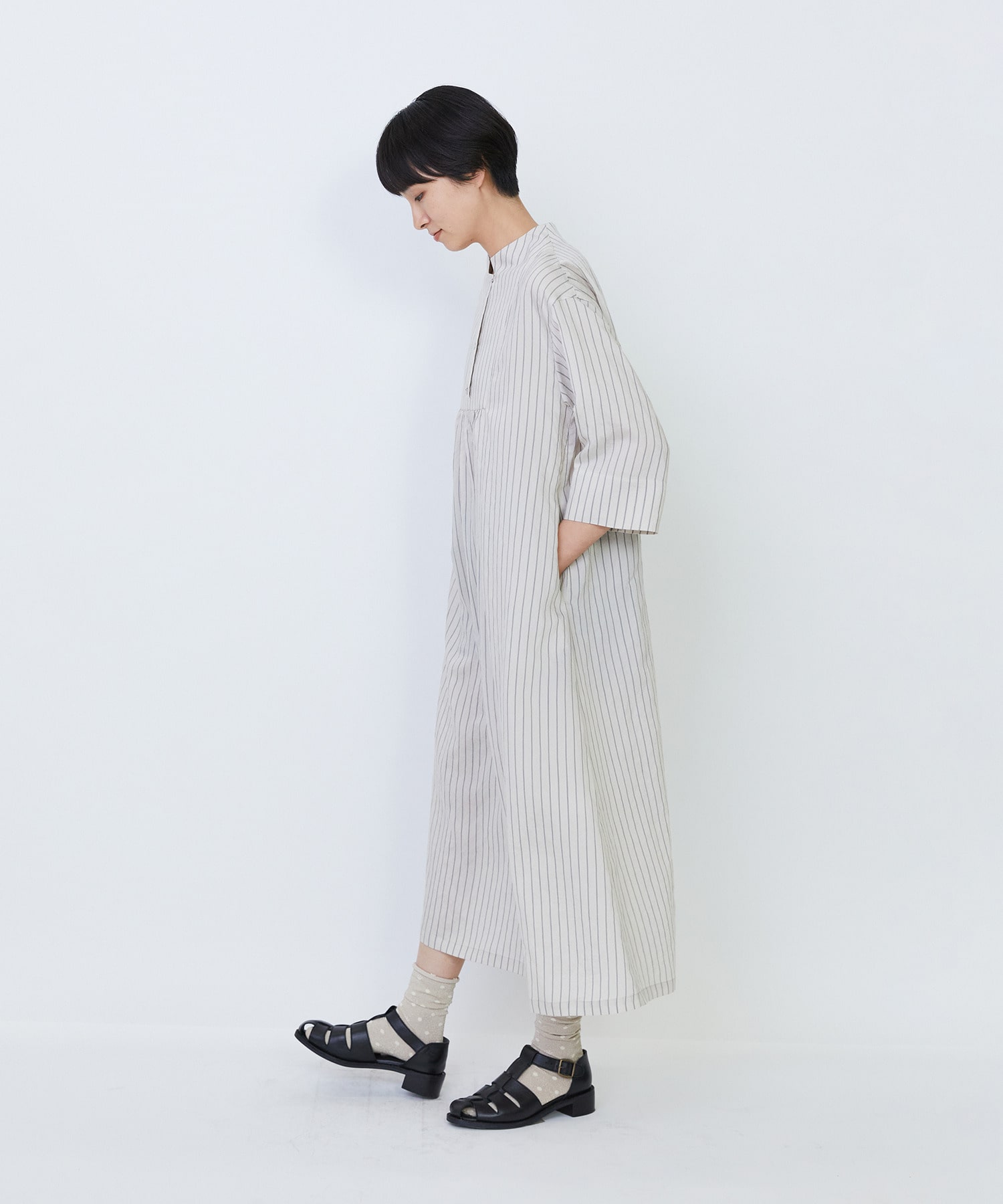 【LOISIR】Aラインワンピース 詳細画像 ストライプ 6