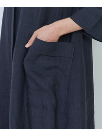 【LOISIR】リネンチェックセーラーカラーワンピース 詳細画像 ブラック系その他 18