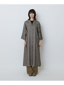 【LOISIR】リネンチェックセーラーカラーワンピース 詳細画像 ブラック系その他 9