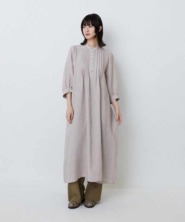 【LOISIR】グランジリネンタックディテールワンピース