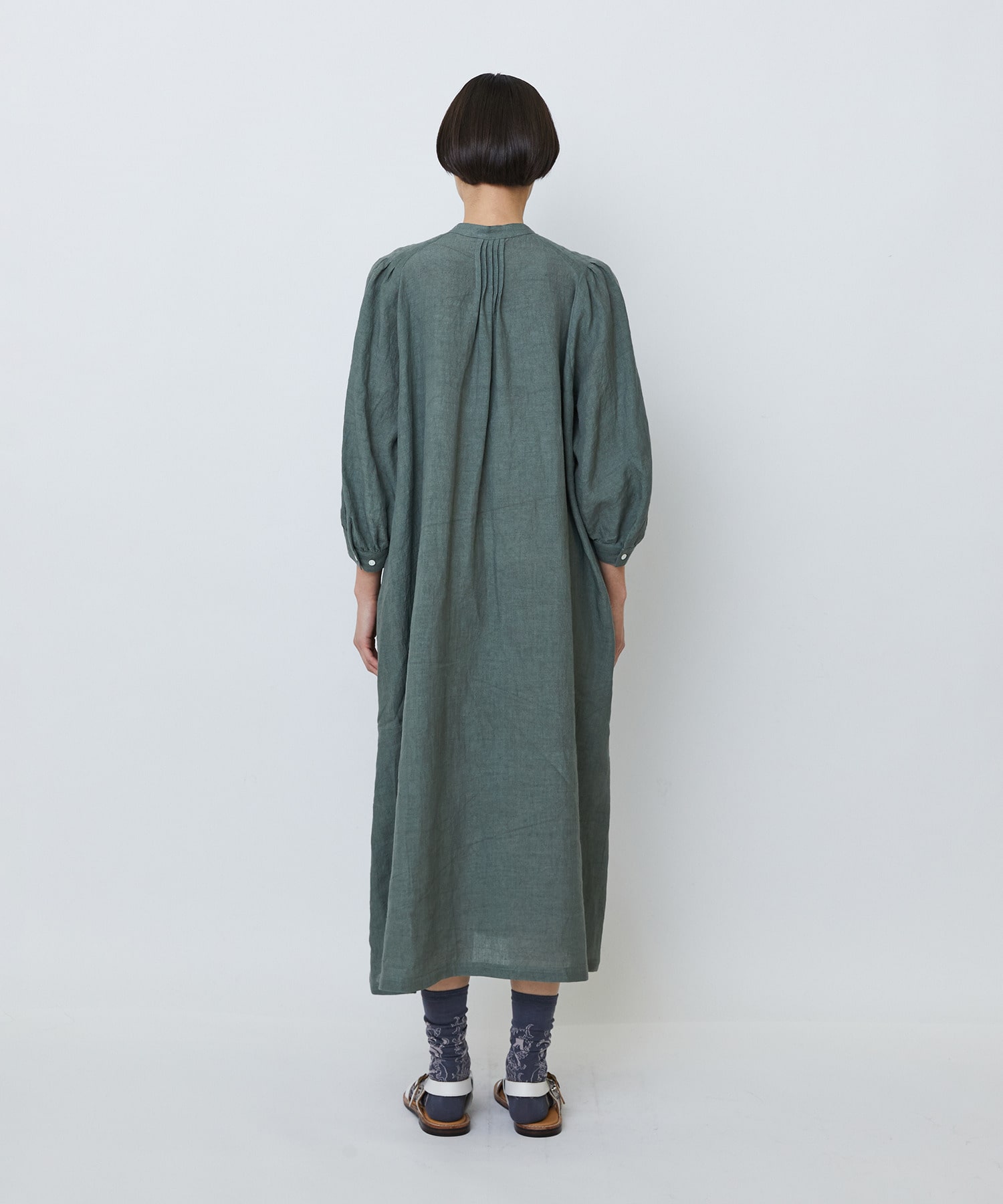 【LOISIR】グランジリネンタックディテールワンピース 詳細画像 カーキ 13