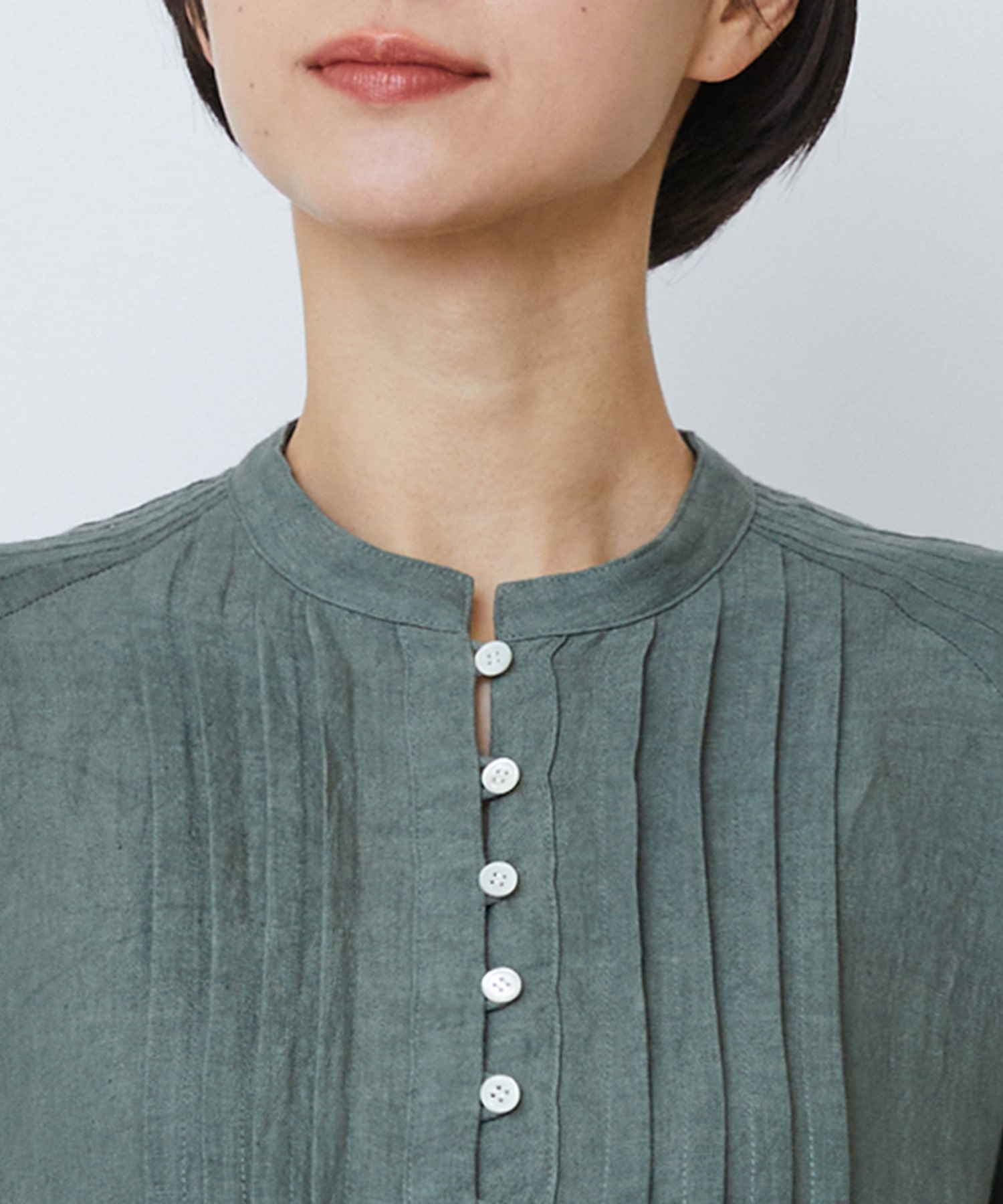 【LOISIR】グランジリネンタックディテールワンピース 詳細画像 カーキ 14