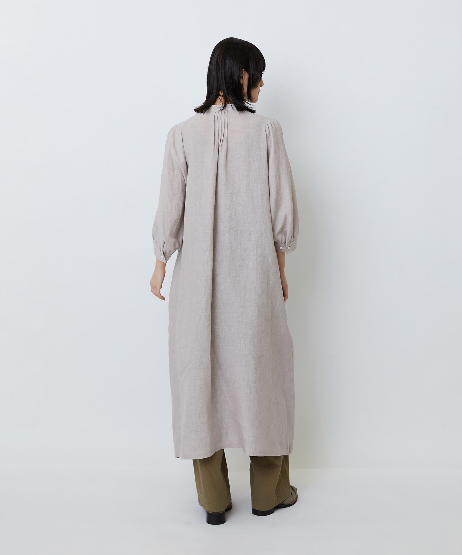 【LOISIR】グランジリネンタックディテールワンピース 詳細画像 カーキ 3