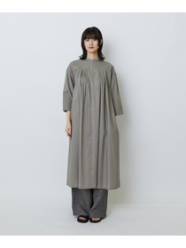 【LOISIR】オーガニックコットンローンスタンドカラーワンピース 詳細画像 ブラック 13