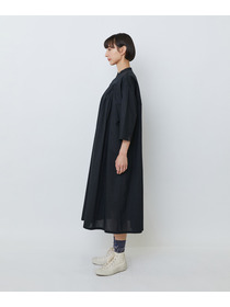 【LOISIR】オーガニックコットンローンスタンドカラーワンピース 詳細画像 ブラック 17