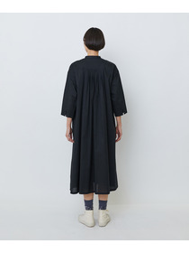 【LOISIR】オーガニックコットンローンスタンドカラーワンピース 詳細画像 ブラック 18
