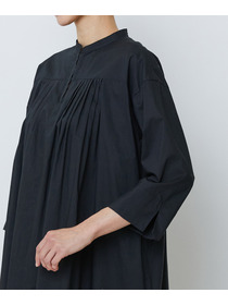 【LOISIR】オーガニックコットンローンスタンドカラーワンピース 詳細画像 ブラック 21