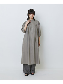 【LOISIR】オーガニックコットンローンスタンドカラーワンピース 詳細画像 ブラック 4