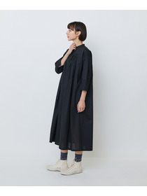 【LOISIR】オーガニックコットンローンスタンドカラーワンピース 詳細画像 ブラック 8