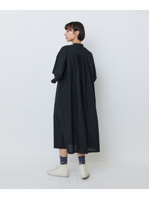 【LOISIR】オーガニックコットンローンスタンドカラーワンピース 詳細画像 ブラック 9