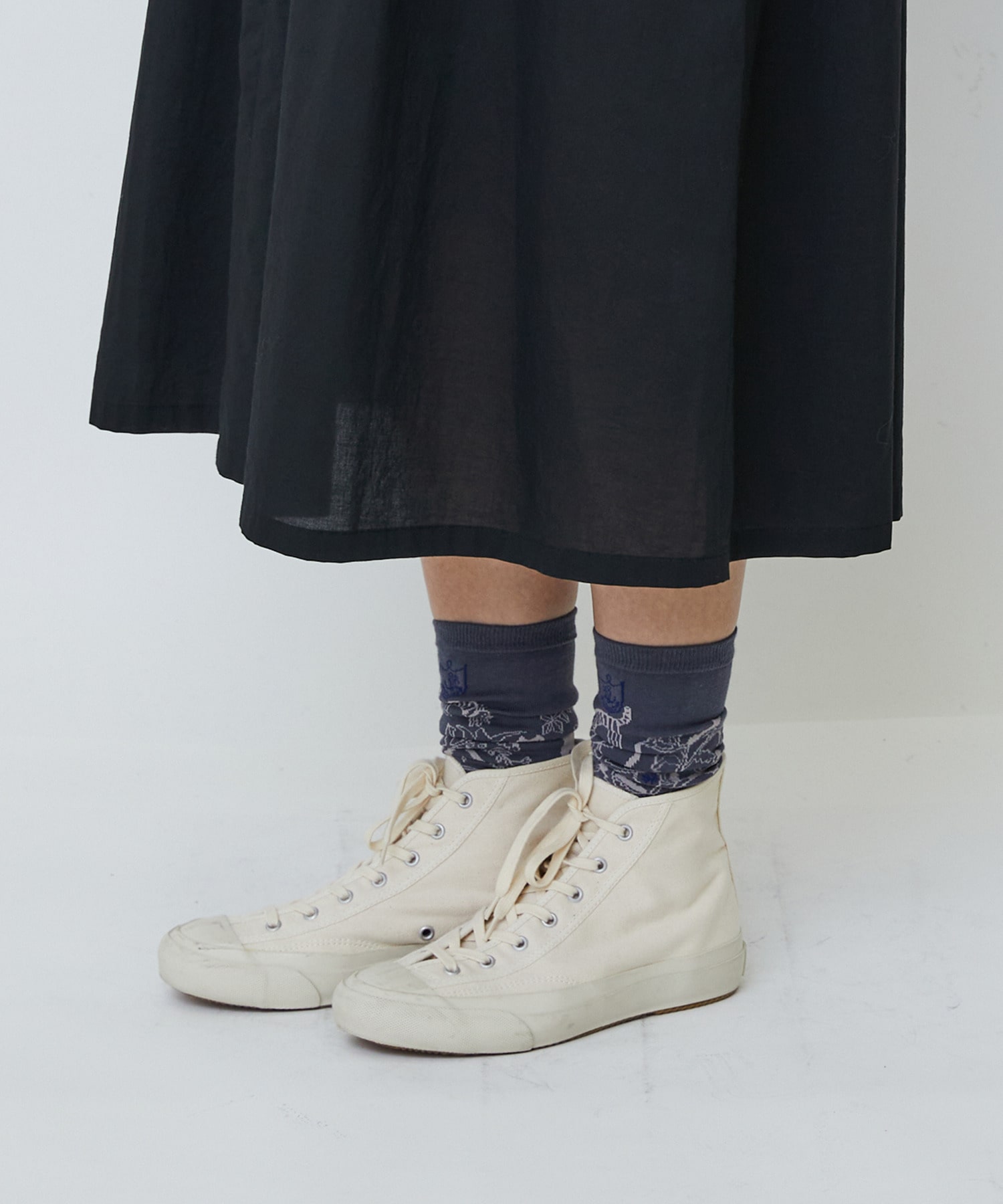 【LOISIR】オーガニックコットンローンスタンドカラーワンピース 詳細画像 ブラック 23