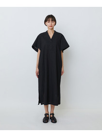 【LOISIR】コットンリネンクロス刺繍入りワンピース 詳細画像 ブラック 11