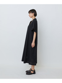 【LOISIR】コットンリネンクロス刺繍入りワンピース 詳細画像 ブラック 12