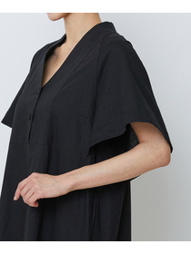 【LOISIR】コットンリネンクロス刺繍入りワンピース 詳細画像 ブラック 16