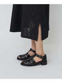 【LOISIR】コットンリネンクロス刺繍入りワンピース 詳細画像 ブラック 18