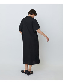 【LOISIR】コットンリネンクロス刺繍入りワンピース 詳細画像 ブラック 7