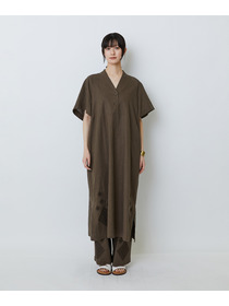 【LOISIR】コットンリネンクロス刺繍入りワンピース 詳細画像 ブラック 8