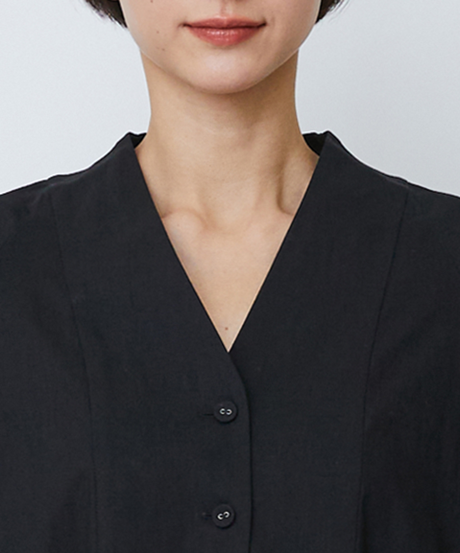 【LOISIR】コットンリネンクロス刺繍入りワンピース 詳細画像 ブラック 14