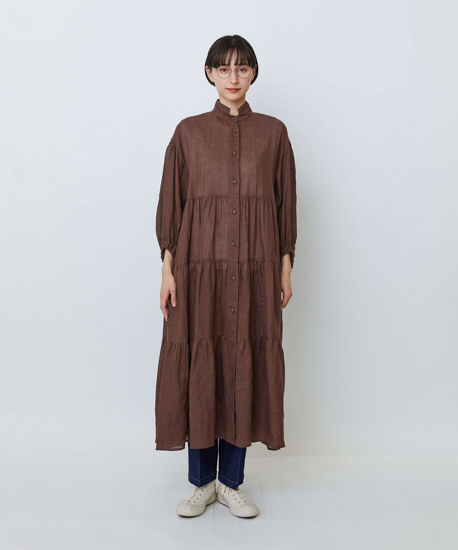 【LOISIR】ラミーティアードワンピース 詳細画像 ブラウン 12