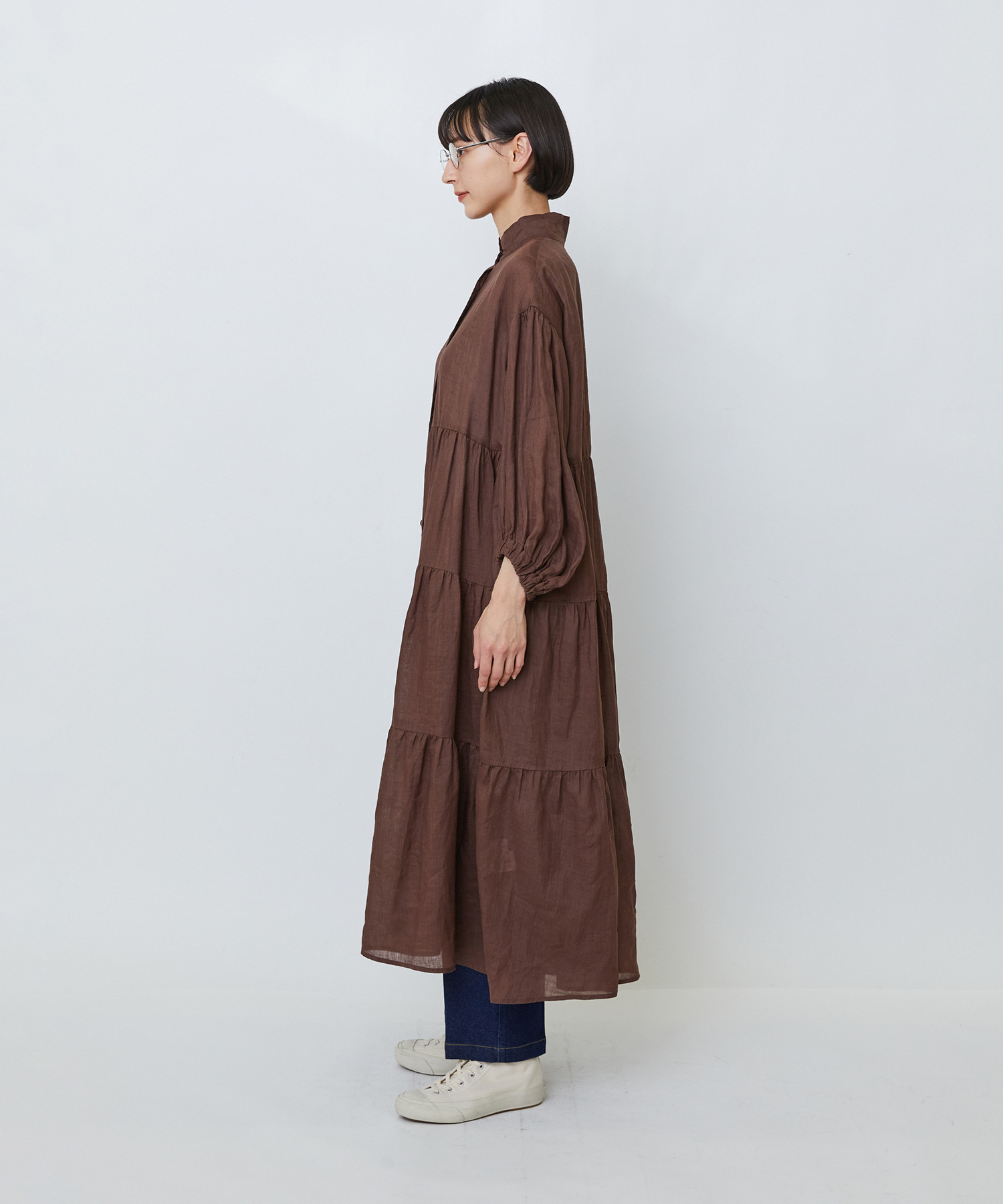 【LOISIR】ラミーティアードワンピース 詳細画像 ブラウン 13