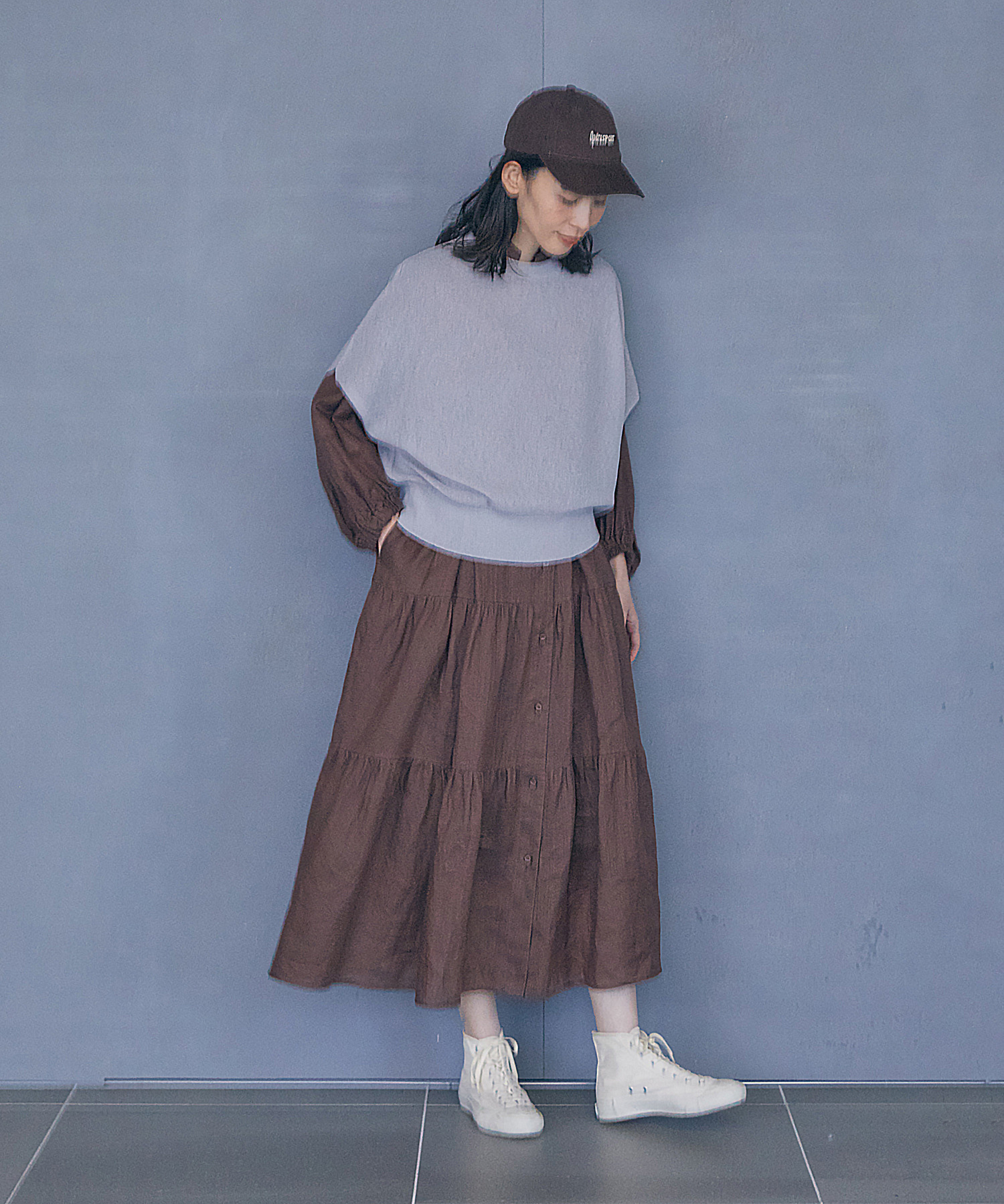 【LOISIR】ラミーティアードワンピース 詳細画像 ブラウン 2